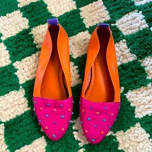 90’s leather polka dot slide ons